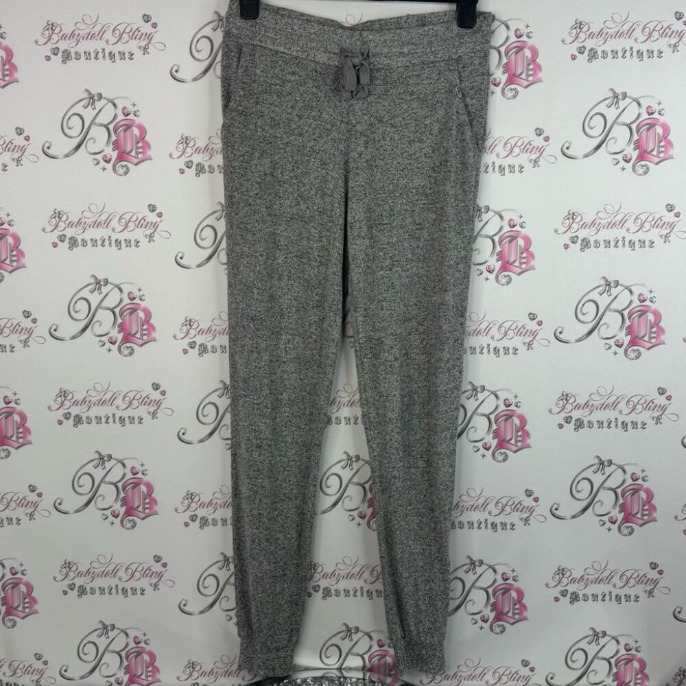 Z Supply pants joggers comfy stretchy black white Heather Gray Knit Pants